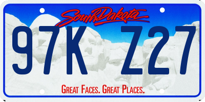 SD license plate 97KZ27