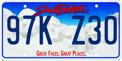 SD license plate 97KZ30