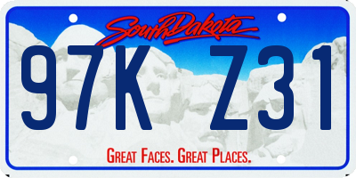 SD license plate 97KZ31