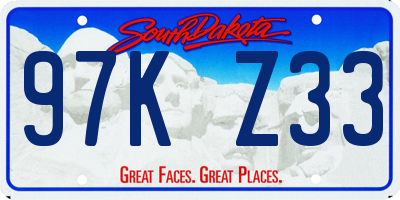 SD license plate 97KZ33