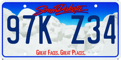 SD license plate 97KZ34