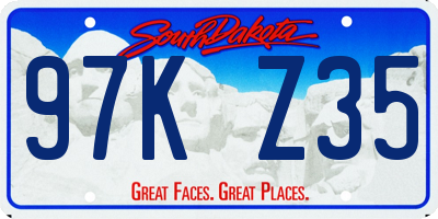 SD license plate 97KZ35