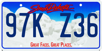 SD license plate 97KZ36