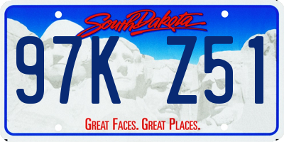 SD license plate 97KZ51