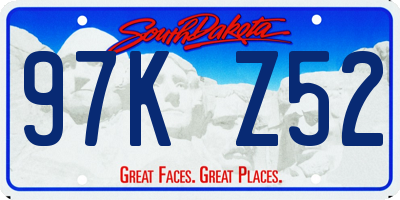 SD license plate 97KZ52