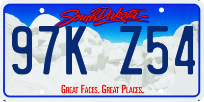 SD license plate 97KZ54