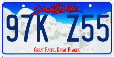 SD license plate 97KZ55