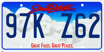 SD license plate 97KZ62