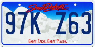 SD license plate 97KZ63