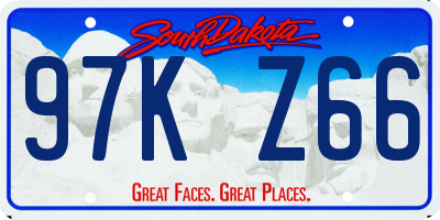 SD license plate 97KZ66