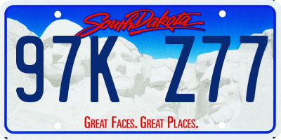 SD license plate 97KZ77