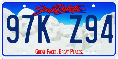 SD license plate 97KZ94