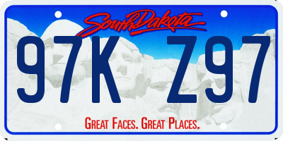 SD license plate 97KZ97