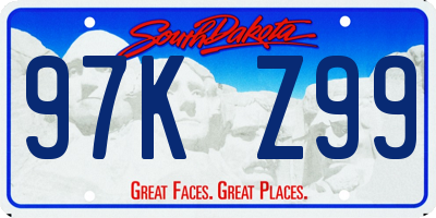 SD license plate 97KZ99