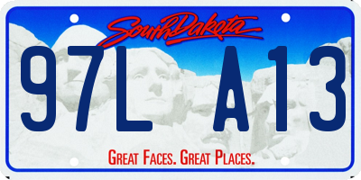 SD license plate 97LA13