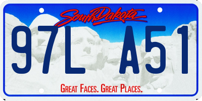 SD license plate 97LA51