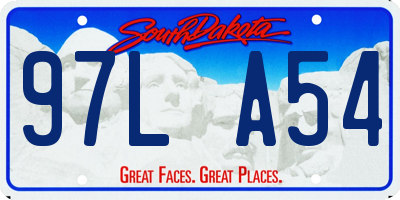 SD license plate 97LA54