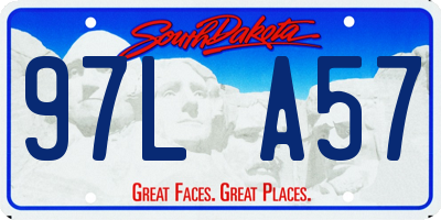 SD license plate 97LA57