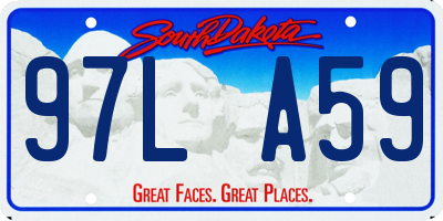 SD license plate 97LA59