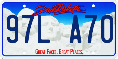 SD license plate 97LA70