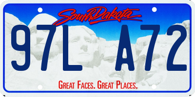 SD license plate 97LA72