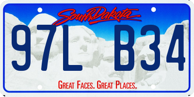 SD license plate 97LB34
