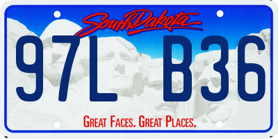 SD license plate 97LB36