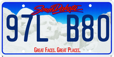 SD license plate 97LB80