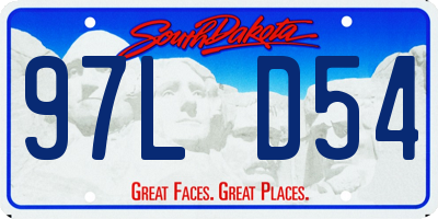 SD license plate 97LD54
