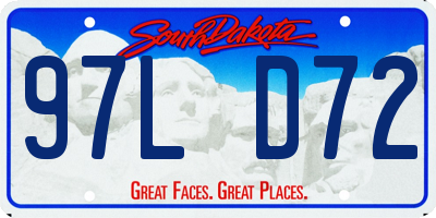 SD license plate 97LD72