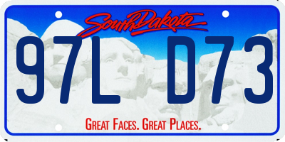 SD license plate 97LD73