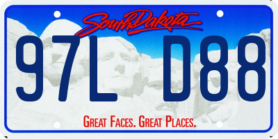 SD license plate 97LD88