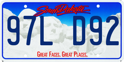 SD license plate 97LD92