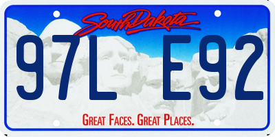 SD license plate 97LE92