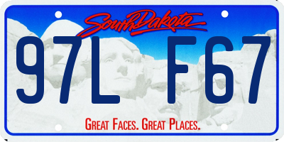 SD license plate 97LF67