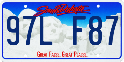 SD license plate 97LF87