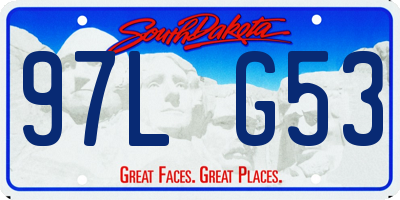 SD license plate 97LG53