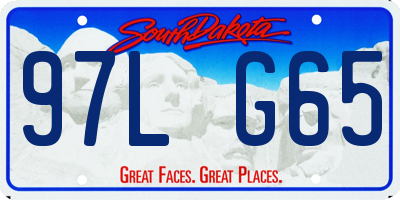 SD license plate 97LG65