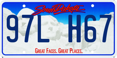 SD license plate 97LH67