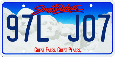 SD license plate 97LJ07