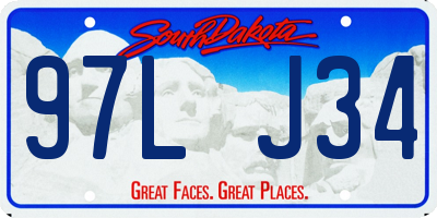 SD license plate 97LJ34