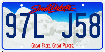 SD license plate 97LJ58