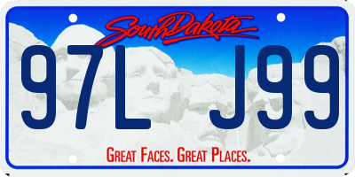 SD license plate 97LJ99