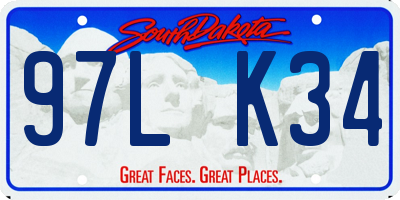 SD license plate 97LK34