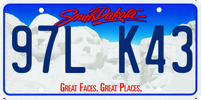SD license plate 97LK43