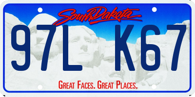 SD license plate 97LK67