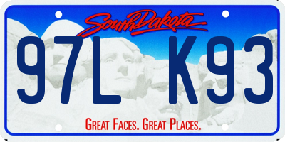 SD license plate 97LK93