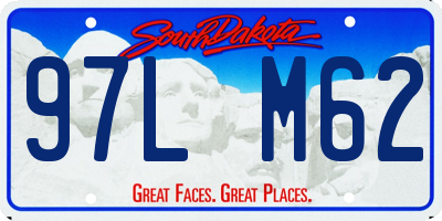 SD license plate 97LM62