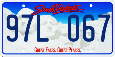 SD license plate 97LO67