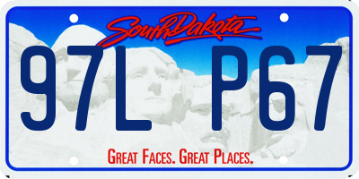 SD license plate 97LP67